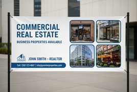 Realtor vinyl banners with several businesses 