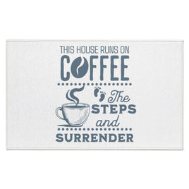 Recovery Indoor Doormat | Inspiring Sobriety | This House Runs on Coffee, The Steps, & Surrender