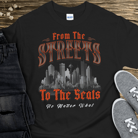 Recovery T-Shirt | Inspiring Sobriety |  From The Streets To The Seats (Orange)