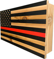 Red Line American Flag Hidden Gun Storage, Customizable Thin Red Line Concealment Flag for Firefighters