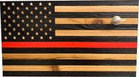 Red Line American Flag Hidden Gun Storage, Customizable Thin Red Line Concealment Flag for Firefighters