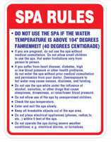 Spa Rules Sign - 18" x 24"