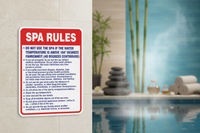 Spa Rules Sign - 18" x 24"