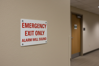 Lavex 10" x 7" Non-Reflective Plastic "Emergency Exit Only / Alarm Will Sound" Safety Sign