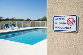 No Pets Allowed in Pool Area Sign - 18" x 12"