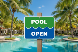 Pool Open Sign 18"x24"