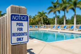 Pool For Residents Only Sign - 12" x 18"