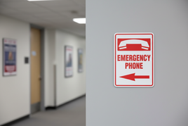 Emergency Phone Left Arrow Sign - 18" x 24"