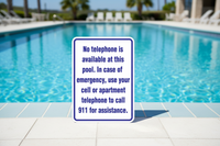 No Telephone Available Sign - 18" x 24"