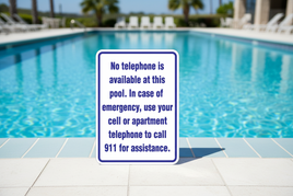 No Telephone Available Sign - 18" x 24"