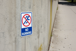 No Running Sign - 12" x 18"
