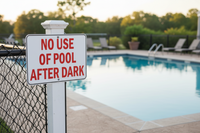 No Use Of Pool After Dark Sign