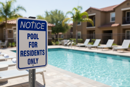 12 X 18 In. "Pool For Residents" Sign