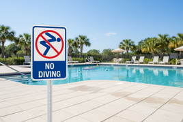 No Diving Sign - 12" x 18"