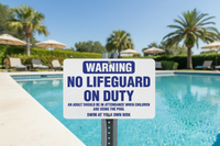 No Lifeguard on Duty Sign - 36" x 24"