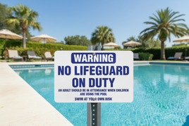 No Lifeguard on Duty Sign - 36" x 24"