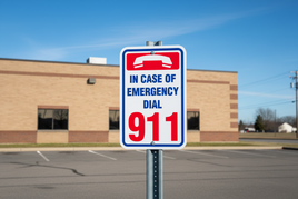 Emergency Dial 911 Sign - 12" x 18"