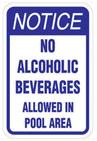 No Alcoholic Beverages Sign - 12" x 18"