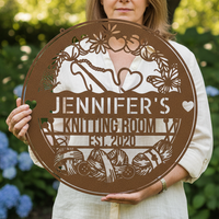 Crochet Craft Room Custom Metal Sign – Unique Decor for Yarn Lovers