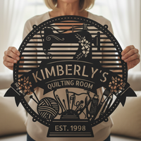 Custom Metal Sign for Sewing Room – Perfect for Crochet Lovers