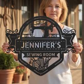 Custom Metal Sign for Quilting & Sewing Craft Rooms