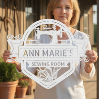 Custom Metal Sign for Quilting & Sewing Craft Rooms