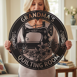 Sewing Sign - Personalized Metal Sign for Quilting Room Decor