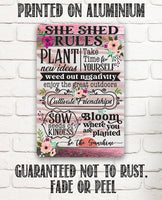 She Shed Rules - Metal Sign