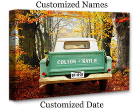 Personalized - "Side By Side" Pickup Truck - Canvas