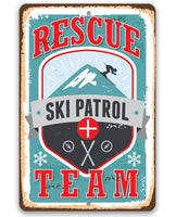 Ski Patrol Rescue Team - Metal Sign