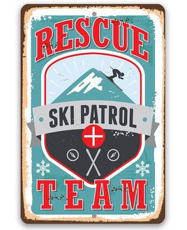Ski Patrol Rescue Team - Metal Sign