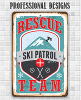 Ski Patrol Rescue Team - Metal Sign