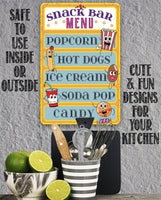 Snack Bar Menu - Metal Sign