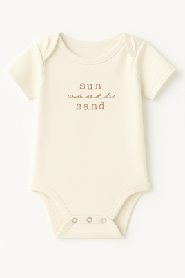 Sun Waves Sand Clay Organic Cotton Short Sleeve Baby Bodysuit