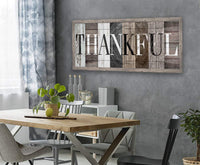 Thankful in Multi Pattern - Canvas