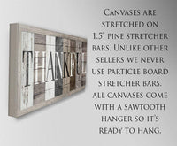 Thankful in Multi Pattern - Canvas