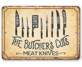The Butcher's Cut KNIVES - Metal Sign