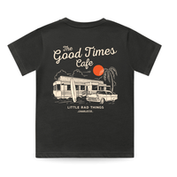 THE GOOD TIMES CAFE TEE - COAL