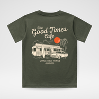 THE GOOD TIMES CAFE TEE - OLIVE