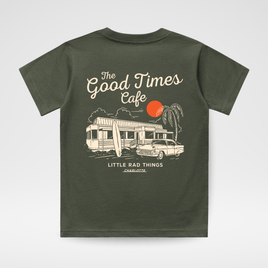 THE GOOD TIMES CAFE TEE - OLIVE