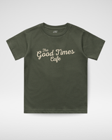 THE GOOD TIMES CAFE TEE - OLIVE