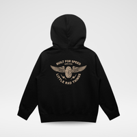 THE WINGED MECHANIC HOODIE - RECYCLED BLACK