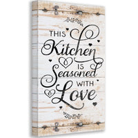This Kitchen Is Seasoned With Love Vertical - Canvas