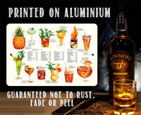 Tiki Tropical Drink Menu - Metal Sign