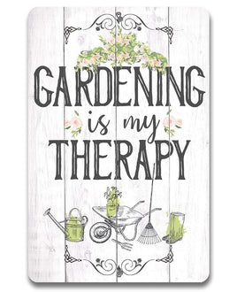 Gardening is Therapy - Metal Sign