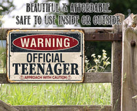 Warning Official Teenager - Metal Sign