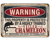 Warning Property Chameleon - Metal Sign
