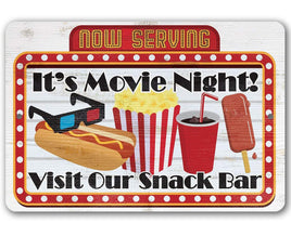 Now Serving Movie Night - Metal Sign