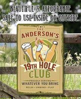 Personalized - 19th Hole Club Golf - Metal Sign