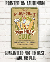 Personalized - 19th Hole Club Golf - Metal Sign